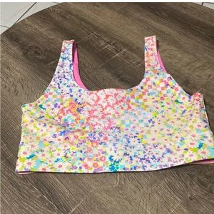 Fabletics Floral Print Sport Bra Women's Size L NWT